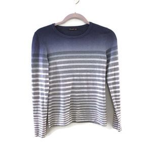 J. MCLAUGHLIN Ombre Striped crew neck sweater. Blue.